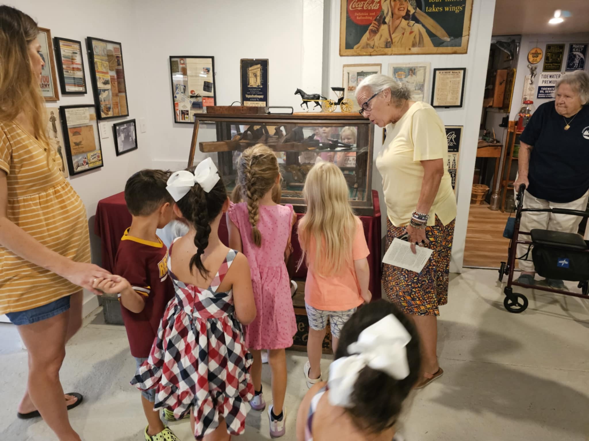 School group on a guided tour at the Mathews Museum